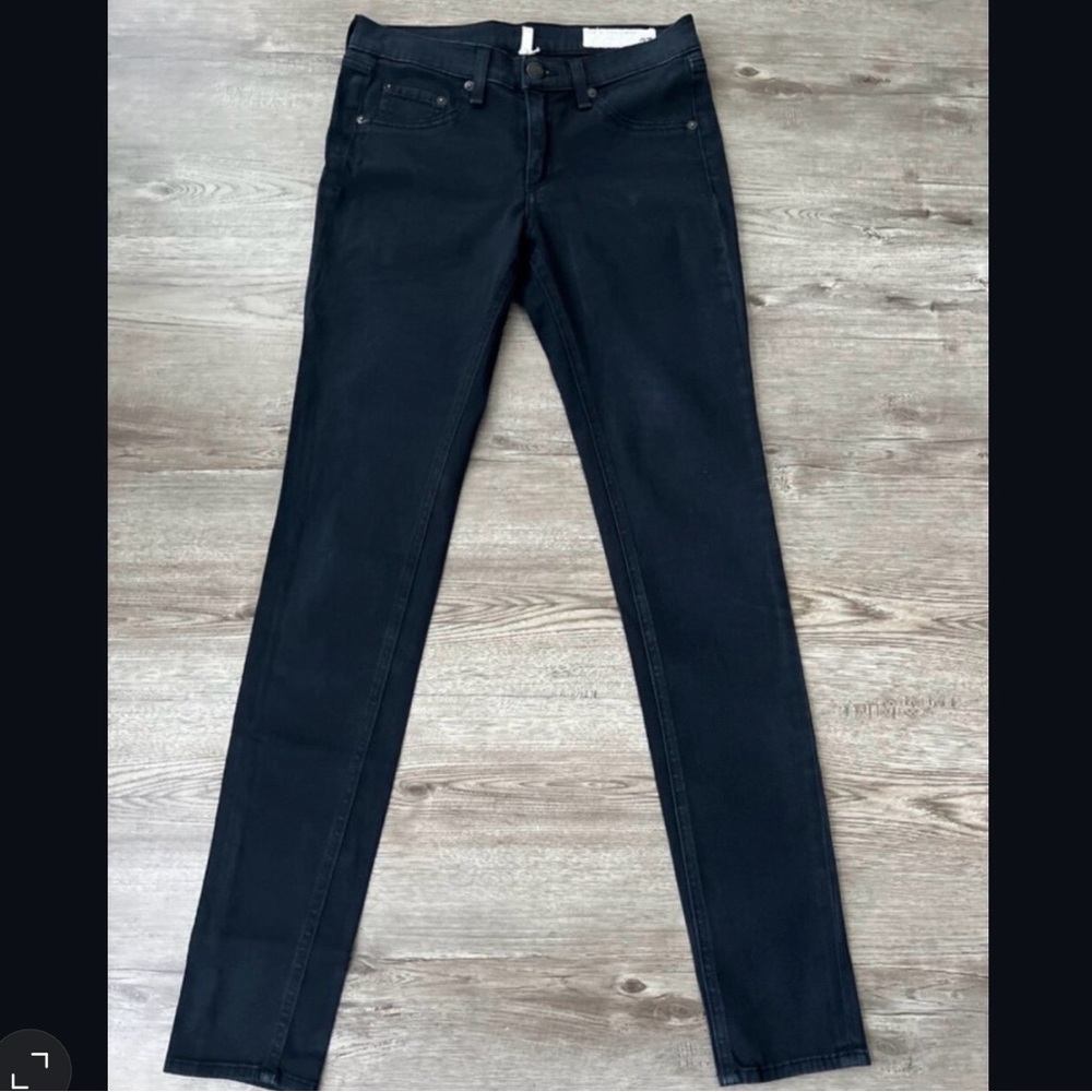 Rag Bone Low Rise Legging Jean Soft Black Plush Full Length Womens 27